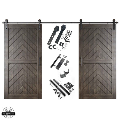 Fishbone Double Barn Door Kit | Black Hardware