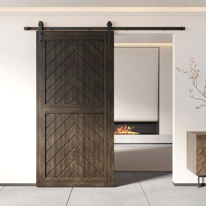 Pine Wood Fishbone Modern DIY Barn Door