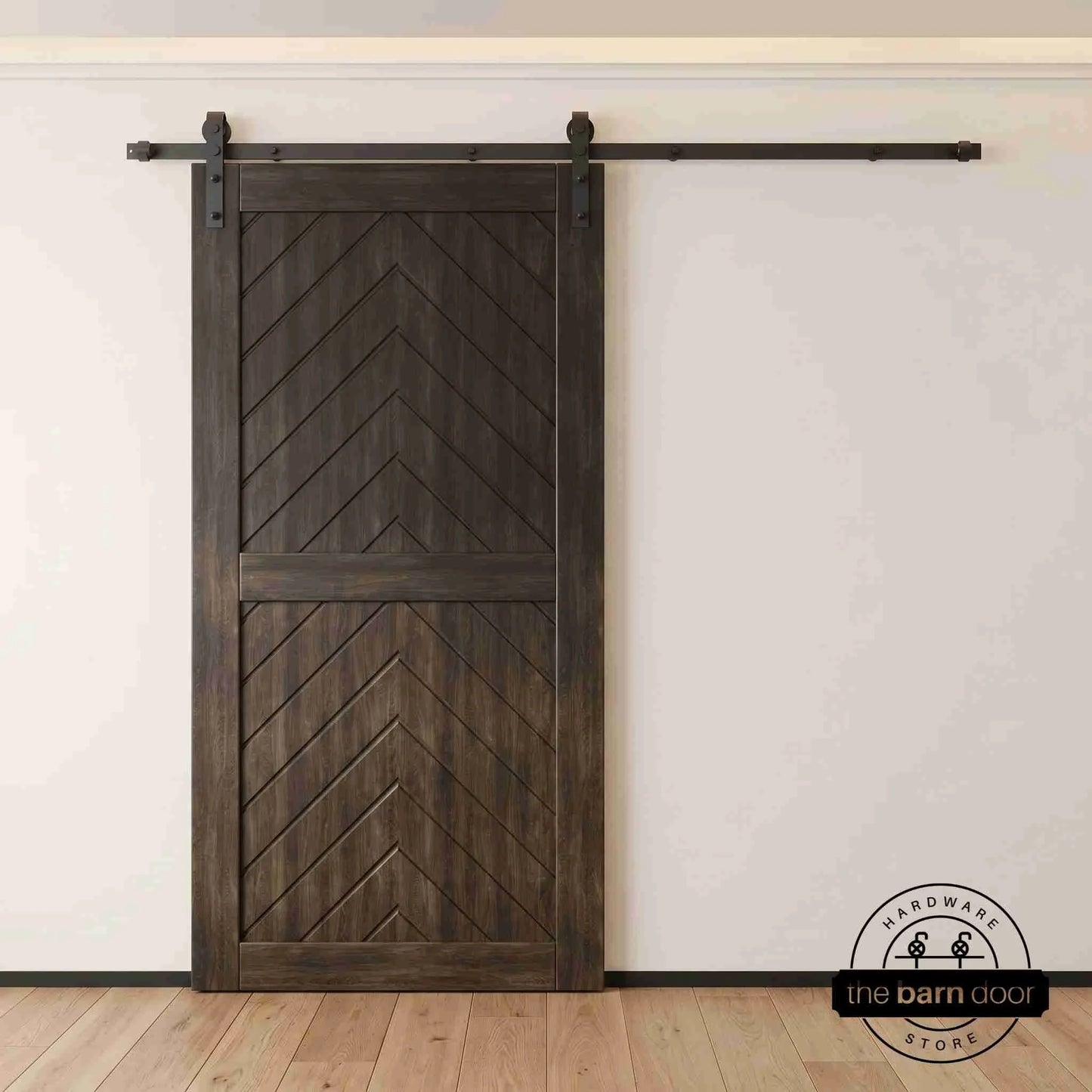 Fishbone Single Barn Door Kit | Black Hardware