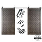 Patterned Double Door Barn Door Kit | Black Barn Door Hardware