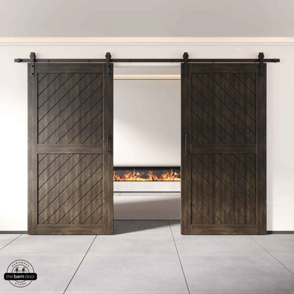 Slanted Double Barn Door Kit | Black Hardware