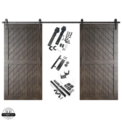 Slanted Double Barn Door Kit | Black Hardware
