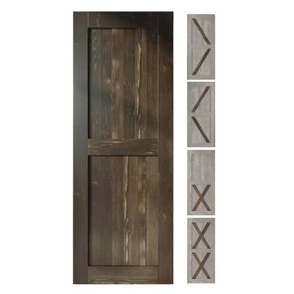Classic Single Bypass 2 Door Barn Door Kit | Black Hardware