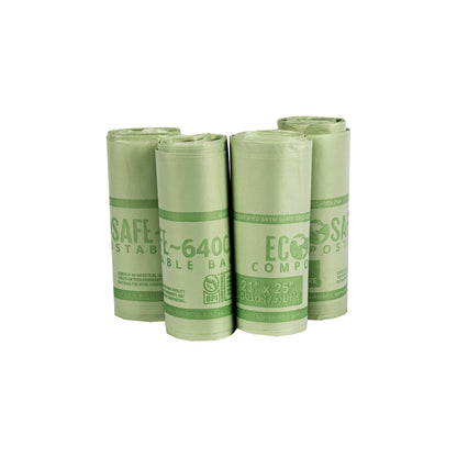 EcoSafe Zero Waste Compostable Bag Liners 8 Gallon 21x25in, SKU HB2125-6