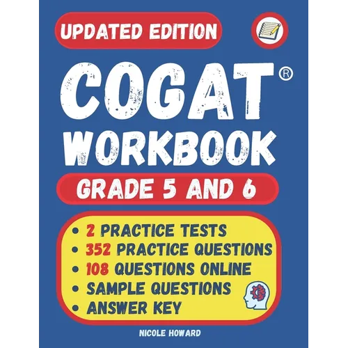 Cogat(r) Workbook Grade 5 and 6: 2 Manuscripts, Cogat(r) Grade 5 Test Prep, Cogat(r) Grade 6 Test Prep, Level 11 and 12 Form 7, 352 Practice Questions - Paperback
