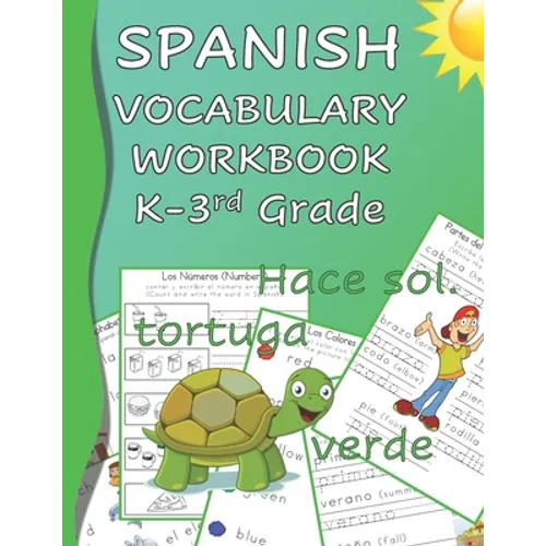 Spanish Vocabulary Workbook K-3rd Grade: Kindergarten through Third Grade Homeschool Learn Spanish Words while Reading and Writing Black and White Edi - Paperback