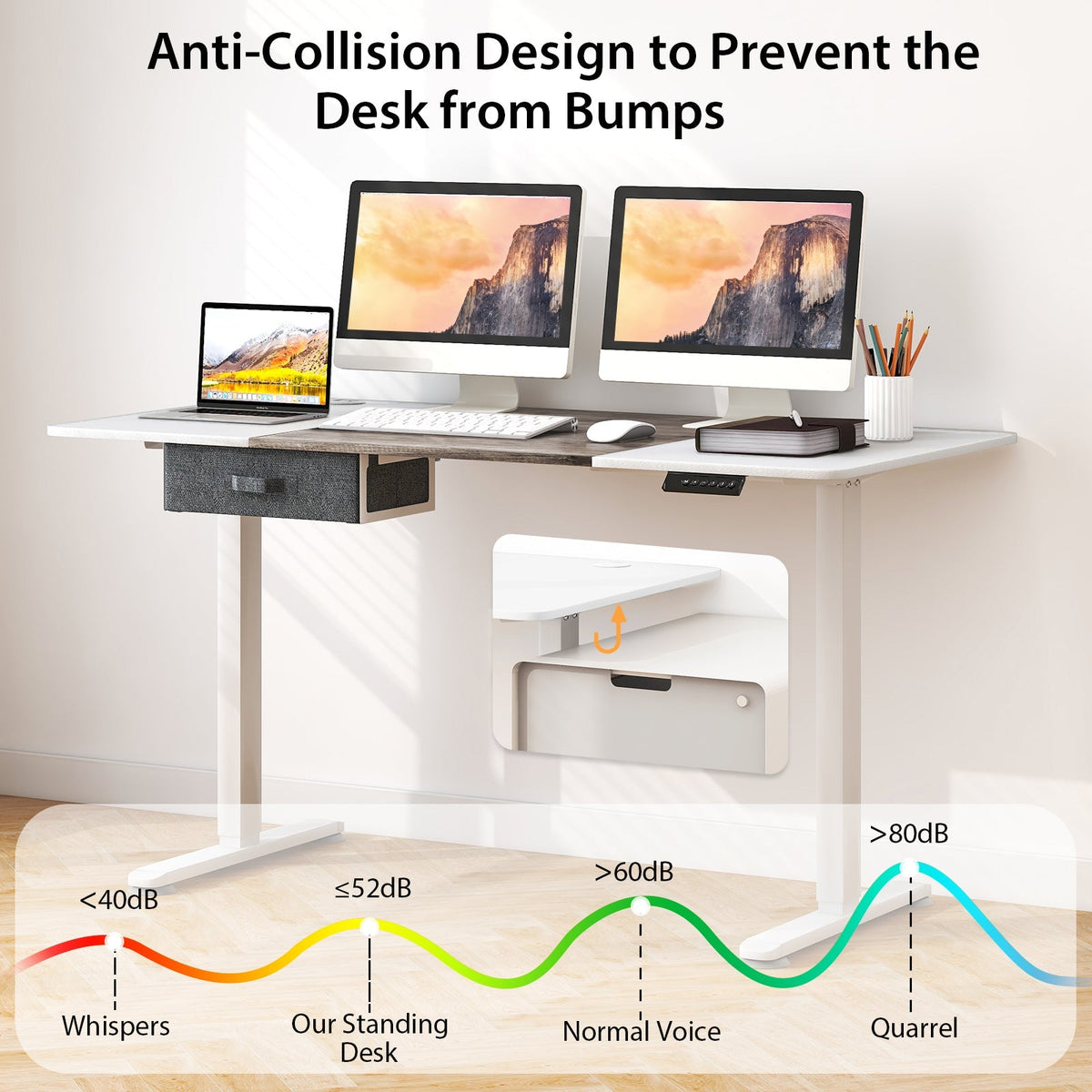 Height Adjustable Electric Standing Desk with USB Charging Port