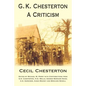 G. K. Chesterton, a Criticism - Paperback