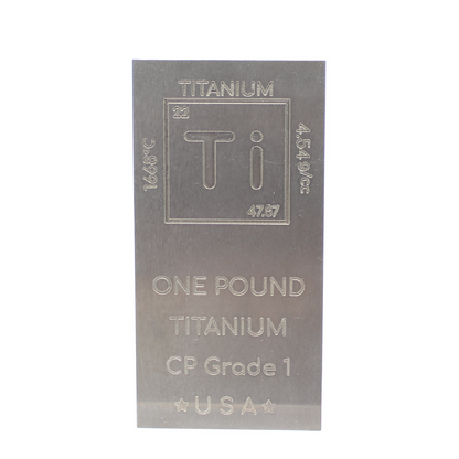 Titanium Bar - 1lb Laser Engraved .999 Pure Bar Chemistry Element Design Unique Rare Metal Gift for Teachers Students Paperweight