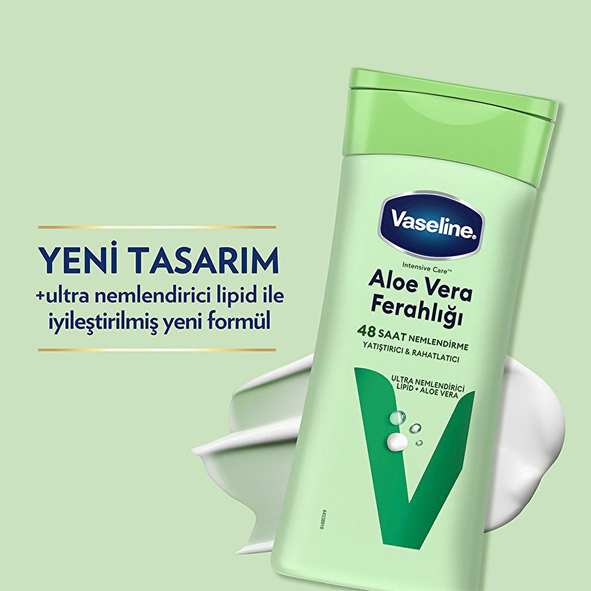 Vaseline Aloe Vera Body Lotion - 48 Hour Moisturization for Dry Skin - Non-Greasy & Dermatologically Tested