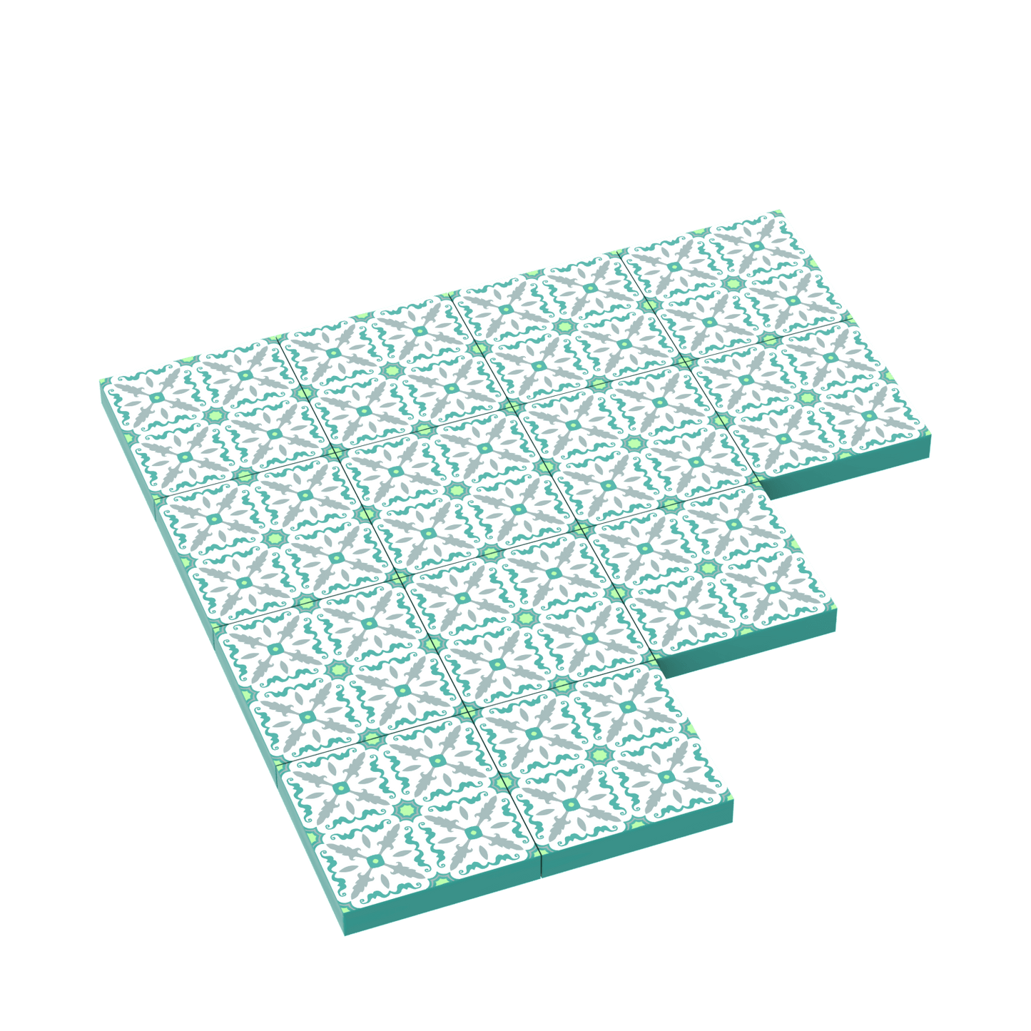 Turquoise Tile for Floor and Wall - Custom Printed - Made Using LEGO® Parts