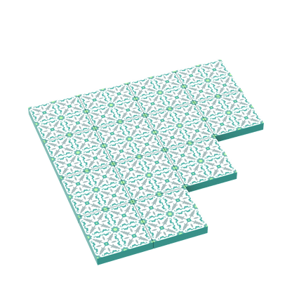Turquoise Tile for Floor and Wall - Custom Printed - Made Using LEGO® Parts