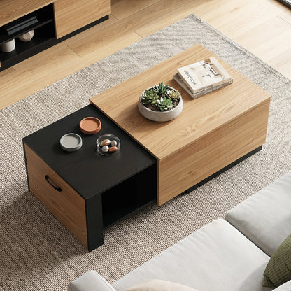 Extendable Coffee Table with Hidden Storage Compartment