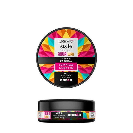 Urban Care Style Guide Wax Aqua - Moisture Resistant Hair Wax with Keratin, Paraben & Silicone Free (3.38 fl oz)