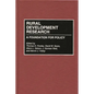 Rural Development Research: A Foundation for Policy - Hardcover