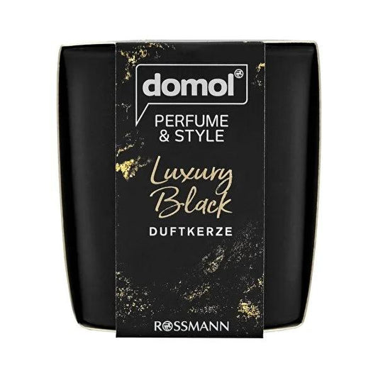 Domol Luxury Black Scented Candle - Relaxing Apple Blossom & Cotton Fragrance | 25 Hour Burn Time