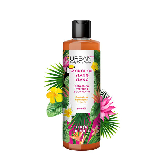 Urban Care Monoi Oil & Ylang Ylang Moisturizing Shower Gel - Vegan, Paraben-Free, 16.91 fl oz