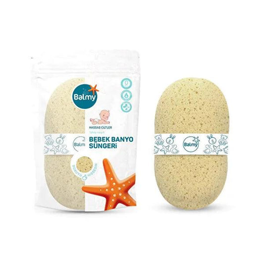 Balmy Baby: Gentle Baby Bath Sponge - Natural Cellulose, Soft & Absorbent for Newborns & Sensitive Skin