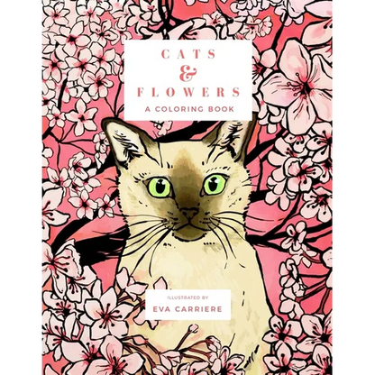 Cats & Flowers: A Coloring Book - Paperback