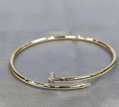 Precision Thick Plating Head and Tail Diamond Fashion Three-Circle Full Diamond Couple Bracelet