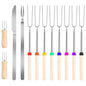 Stainless Steel Roasting Sticks Set - 31.9in Extendable Marshmallow Hot Dog Forks with Skewers, Corn Needles, Fork Knife - BBQ Fire Pit Cam Kit