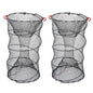 2Pcs Crab Trap Bait Nets Shrimp Prawn Crayfish Lobster Bait Fishing Pot Cage Basket 22x11.8in