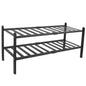 Bamboo Shoe Rack 2-Tier Stackable Shoe Shelf Free Standing Small Shoe Storage Organizer for Entryway Closet Bedroom Bathroom Living Room