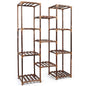Multi-tier Wooden Plant Stand 11 Potted Flower Display Shelf Rack Vase Holder for Patio Balcony Garden