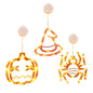 3 Pack Halloween Window Light Spider Witch Hat Pumpkin with Orange Light Hanging Halloween Decoration Light with Suction Cup Hanging Holes