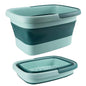 2 Pack Collapsible Foot Bath Basin 15L/4Gallon Foot Soak Tub Multifunctional Foot Bucket with Handle 8 Massage Rollers 54 SPA Bumps