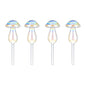 4Pcs Clear Glass Plant Watering Globes Iridescent Rainbow Gradient Mushroom Self-Watering Container Plant Self-Watering System Automatic Irrigation De