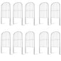 10Pcs Decorative Garden Fence Rustproof Iron Wire Arched Fence Animal Barrier Border 12.59” Width 23.93” Length For Yard Landscape Patio Outdoor Decor