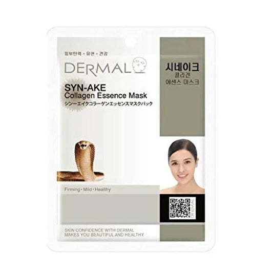 Dermal Synake Collagen Mask - Collagen Facial Mask with Syn-Ake Peptide for Anti-Aging & Hydration