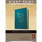 Holy Bible, Giant Print NLT (Red Letter, Leatherlike, Teal Blue) - Imitation Leather