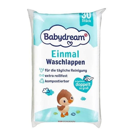 Babydream Gentle Baby Wipes - Biodegradable, Chlorine-Free, 30 Count for Sensitive Skin