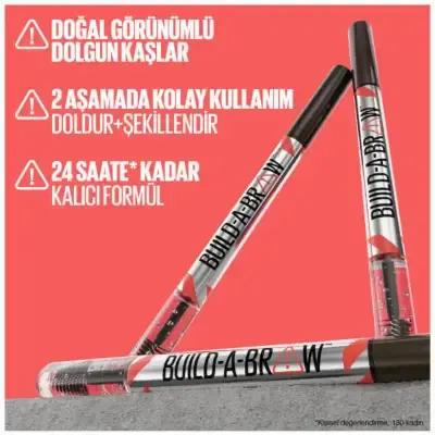 Maybelline Build-A-Brow: 2-in-1 Soft Brown Eyebrow Pen & Setting Gel | Long-Lasting Definition, Easy Application, Natural Look