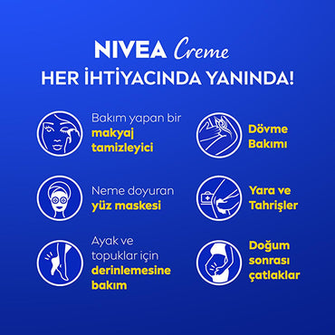 NIVEA Creme Moisturizing Cream for Dry Skin - Long-lasting Hydration for Face, Body & Hands