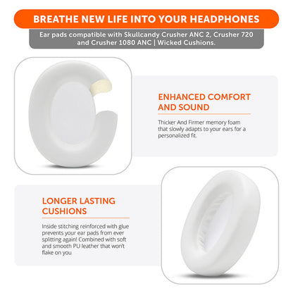 Upgraded Skullcandy Crusher ANC 2 Earpads - WC PadZ Crusher ANC 2