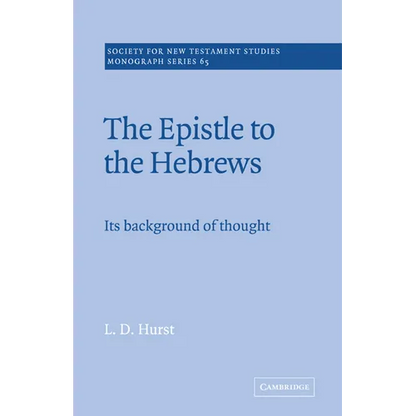 The Epistle to the Hebrews: Its Background of Thought - Paperback