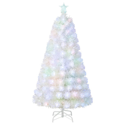 6/7 Feet Pre-Lit Fiber Optic White Snow-Flocked Artificial Christmas Tree