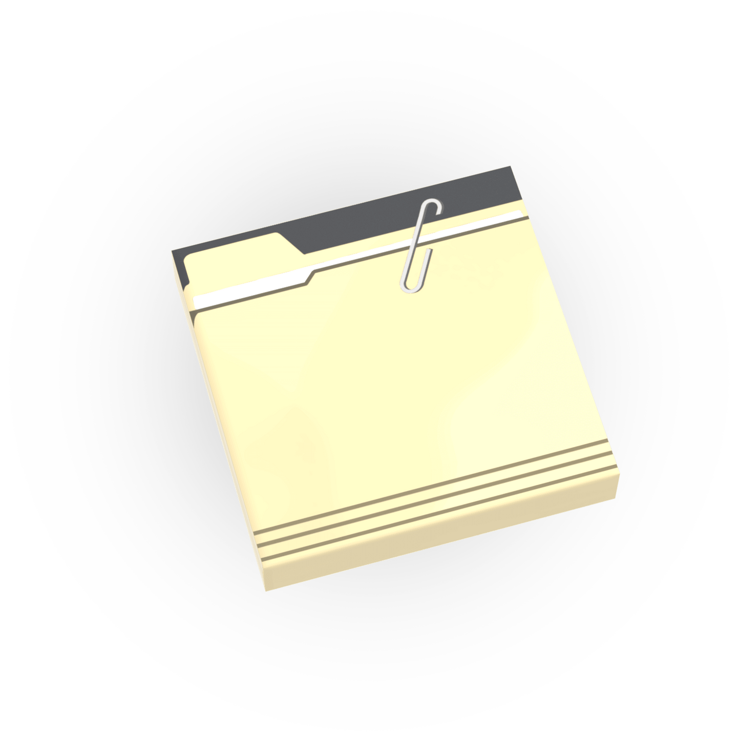 File Folder with Paperclip -  Office File Box - Minifig Scale Custom Printed - Made Using a LEGO® Tile
