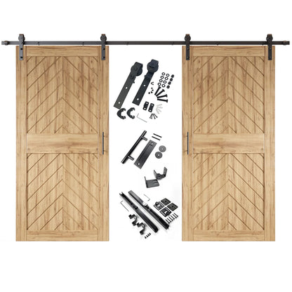 Fishbone Double Barn Door Kit | Black Hardware