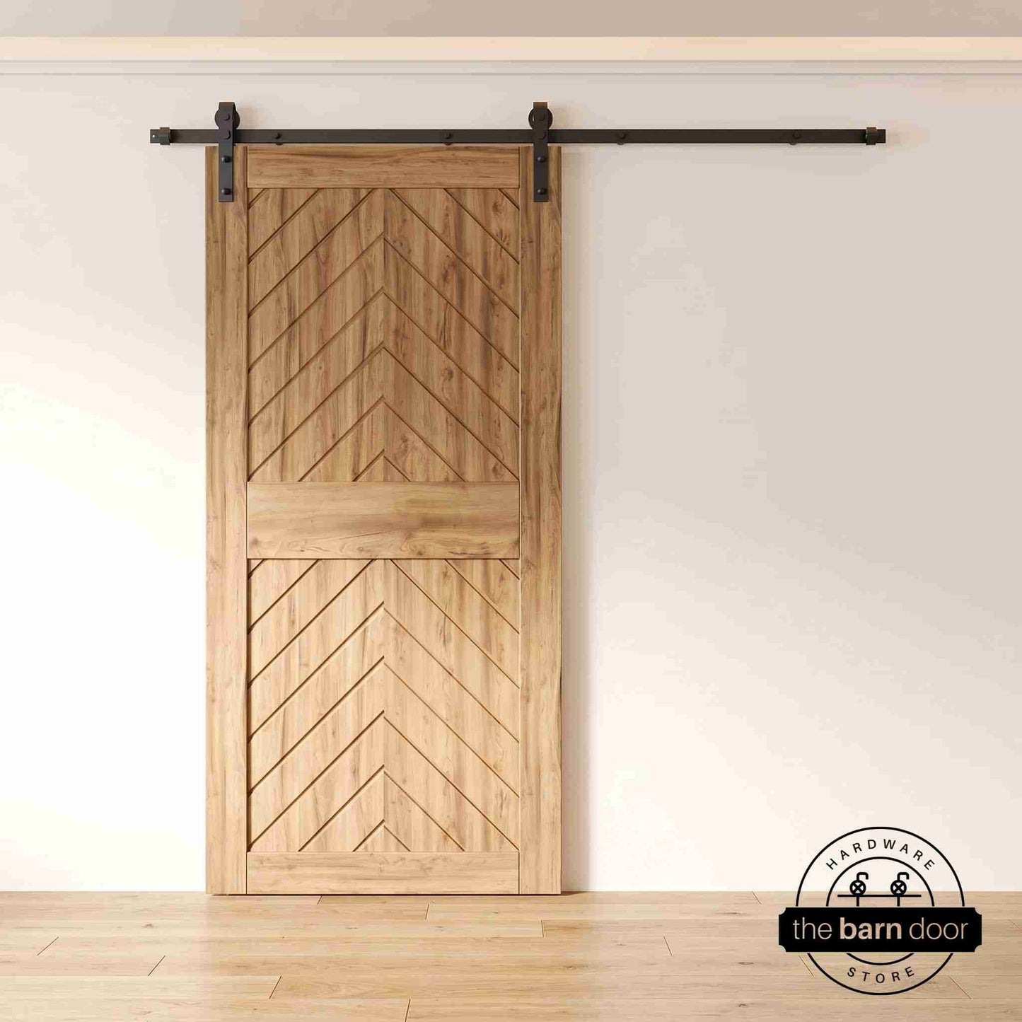 Fishbone Single Barn Door Kit | Black Hardware