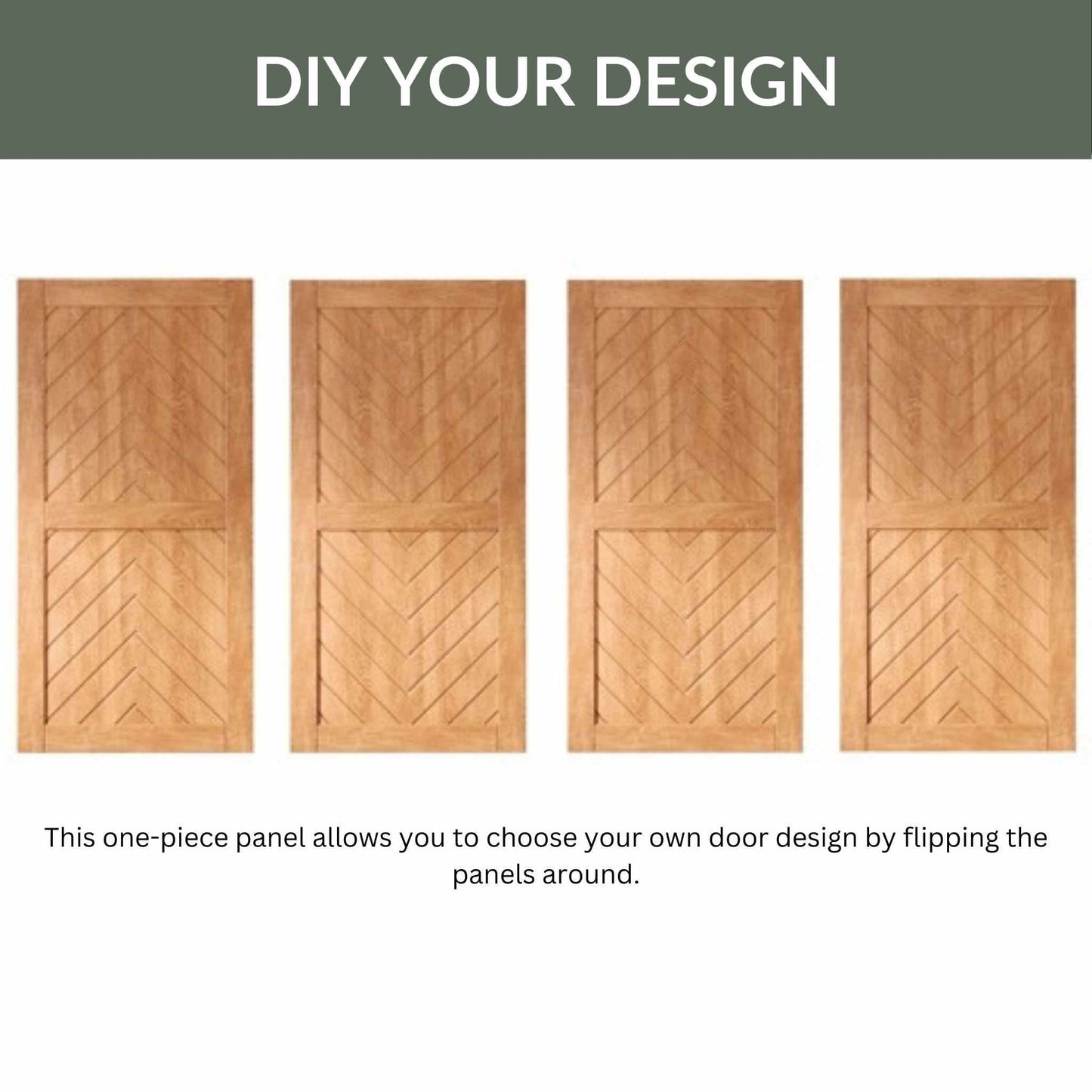 Pine Wood Fishbone Modern DIY Barn Door