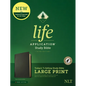 NLT Life Application Study Bible, Third Edition, Large Print (Red Letter, Genuine Leather, Black, Indexed) - Leather