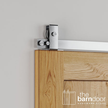 Flat Top Top Mount Stainless Steel Barn Door Hardware Kit