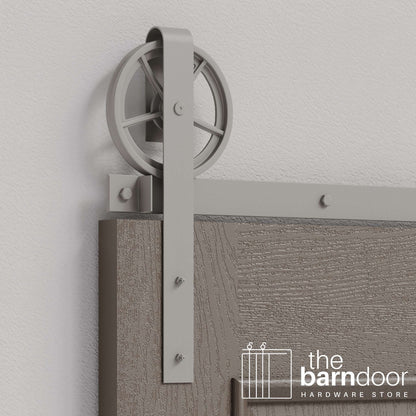 Wagon Wheel Heavy Duty Sliding Barn Door Hardware Kit