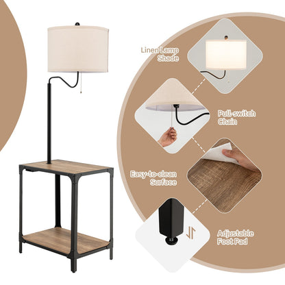 360¬∞ Rotatable Floor Lamp with End Table and USB Charging Ports
