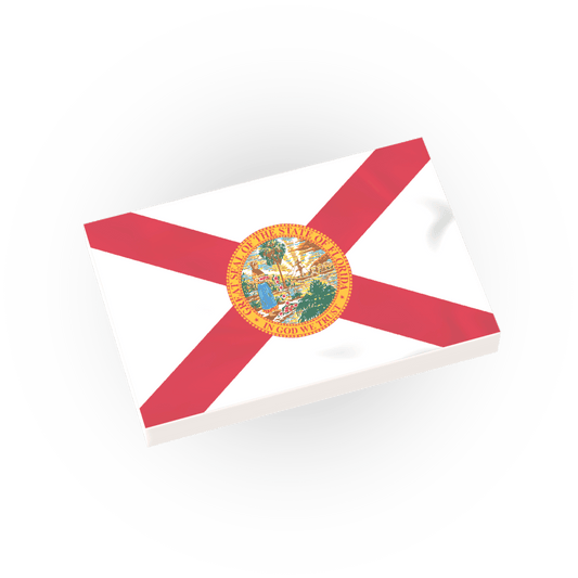 Florida State Flag - Custom Printed - Made Using a LEGO® Tile