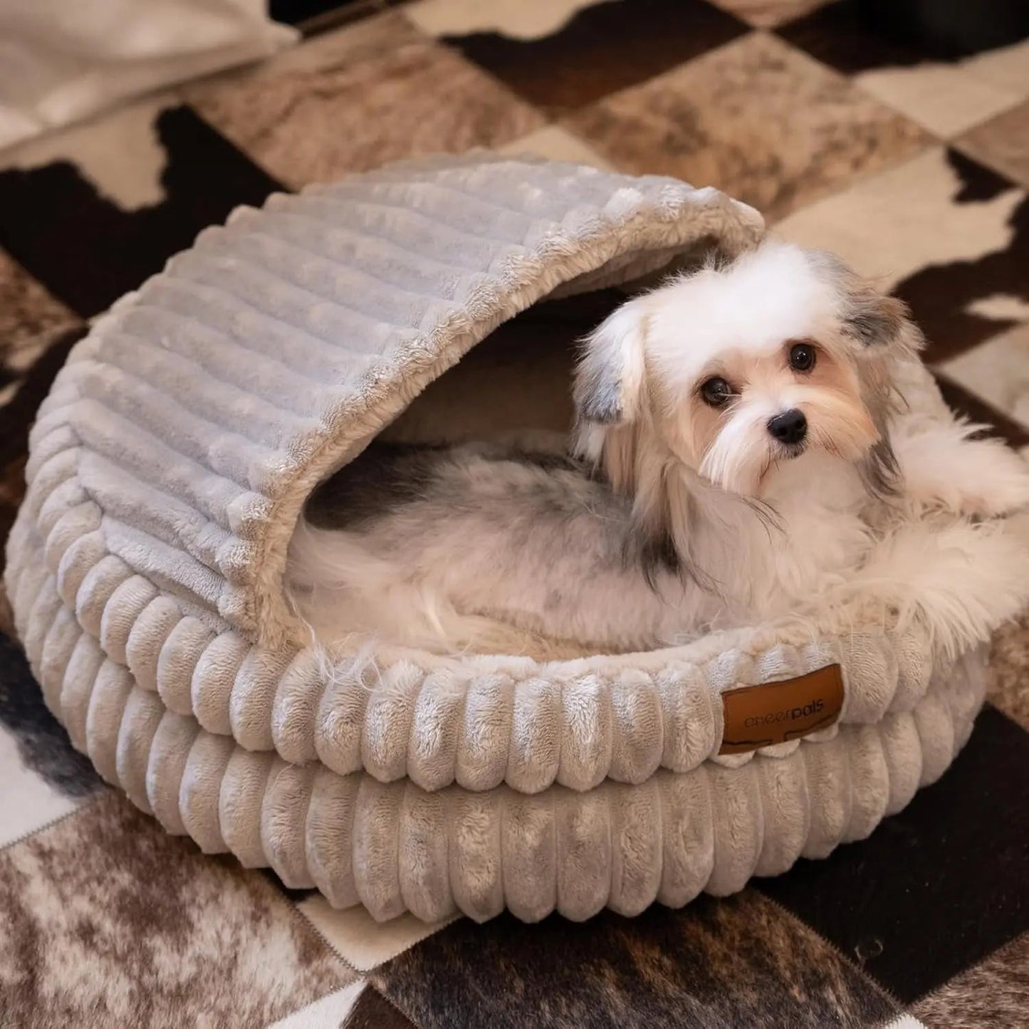 Fluffy Round Soft Cat Bed – Washable Plush Pet Bed for Cats & Small Dogs